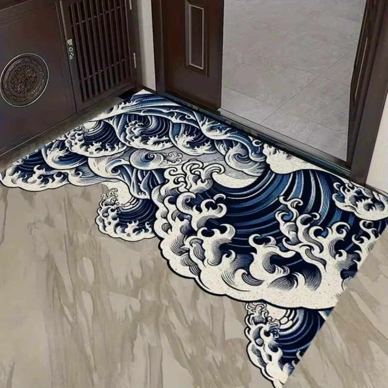 VIKAMA Tapis décoratif japonais Great Wave Art