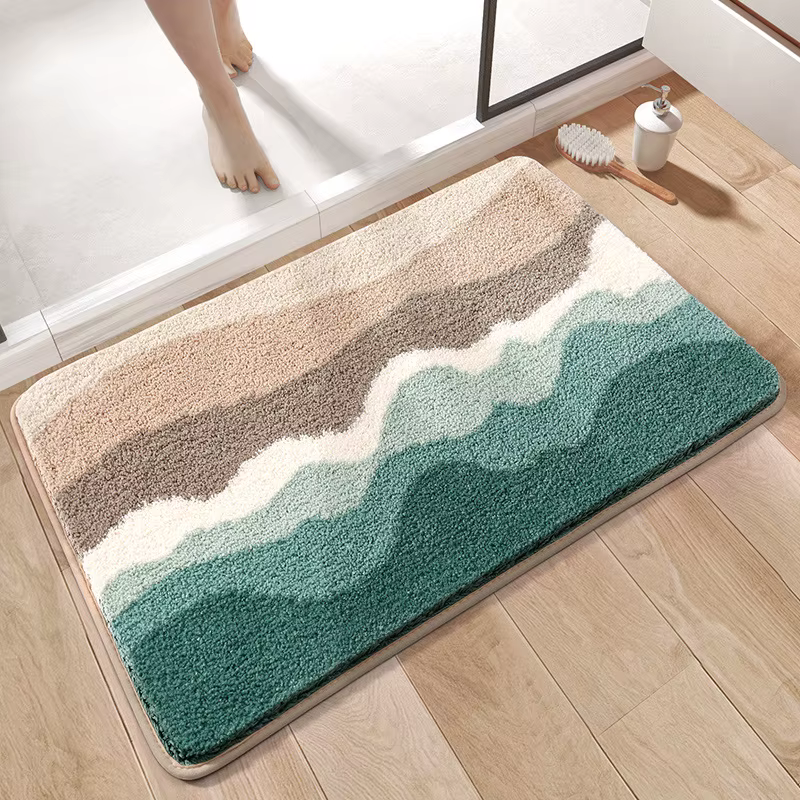 Tapis de salle de bain floqué de qualité supérieure