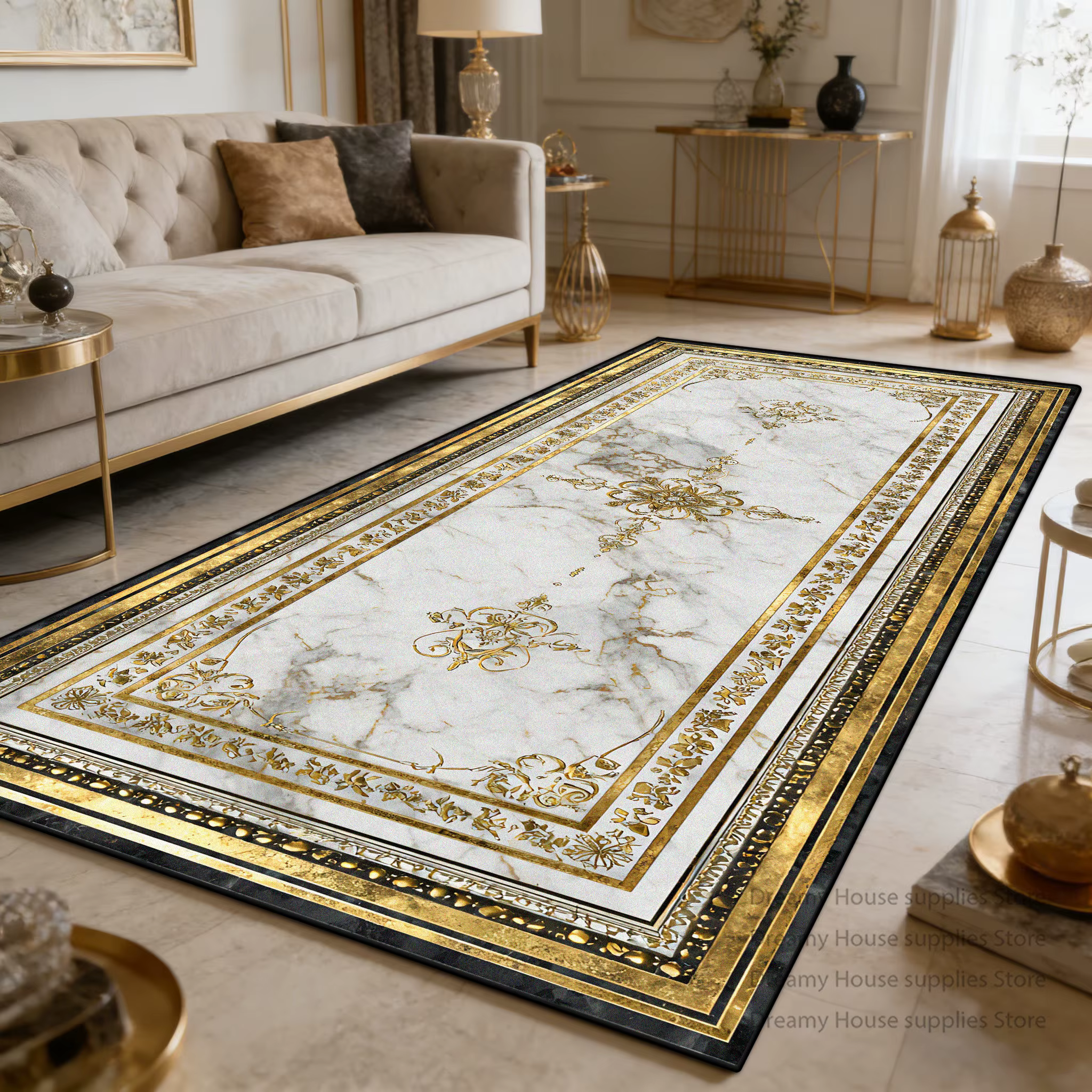 Tapis long en marbre de luxe