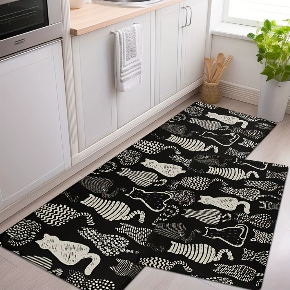 Tapis à motif de chat de dessin animé
