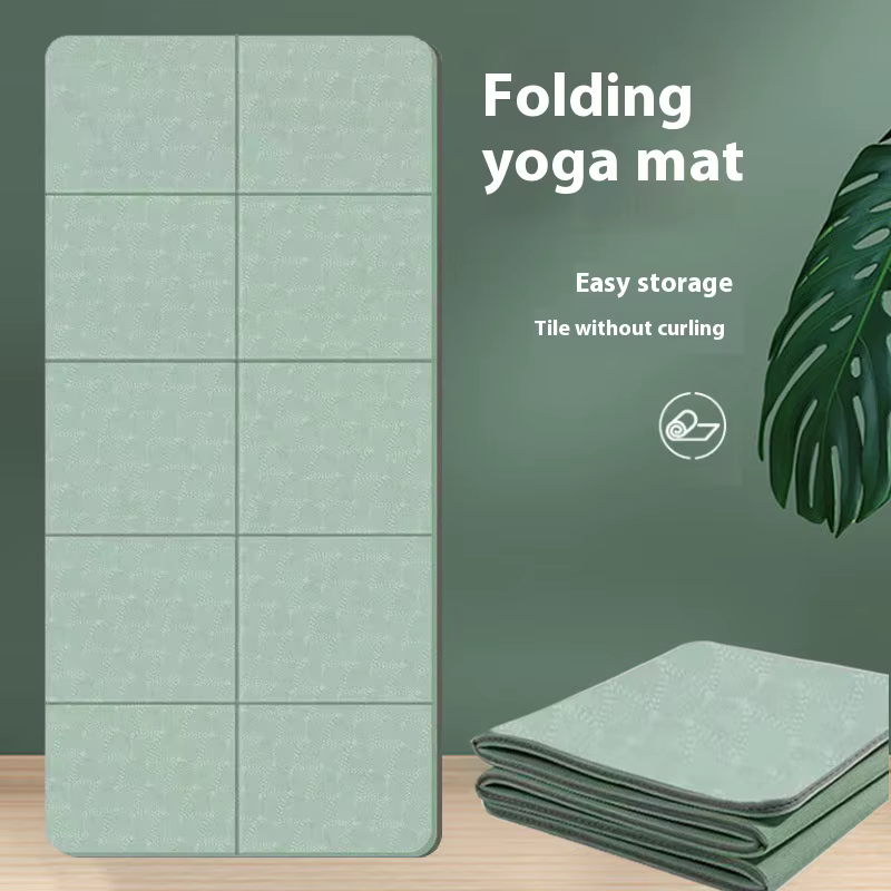 Tapis de Yoga pliable écologique Tpe pliant voyage exercice de Fitness Double face antidérapant pour les Pilates et les entraînements au sol