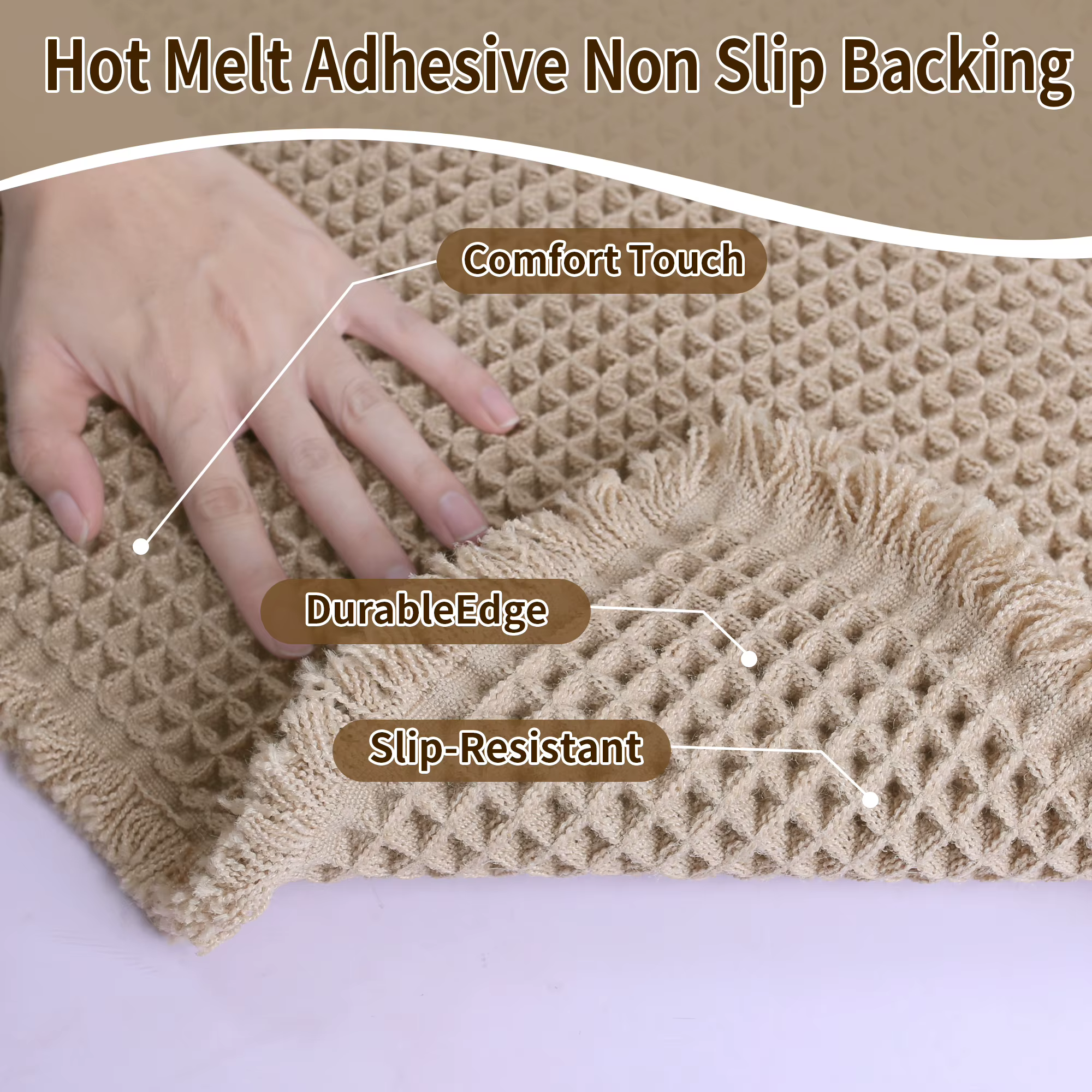 Tapis de bain gaufré Boho
