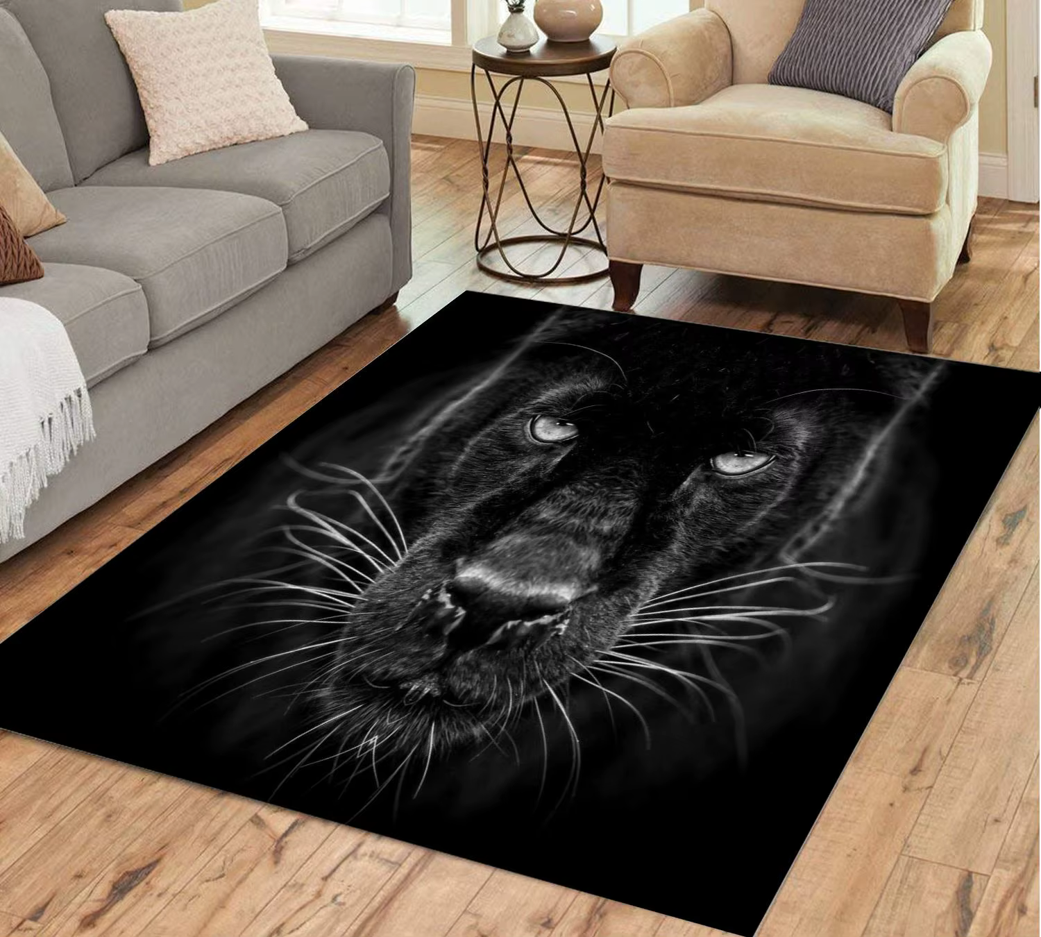 Tapis panthère léopard noir pour salon, grande surface, Animal, Lion, tigre, paillasson pour chambre à coucher, décoration de la maison, Tribal