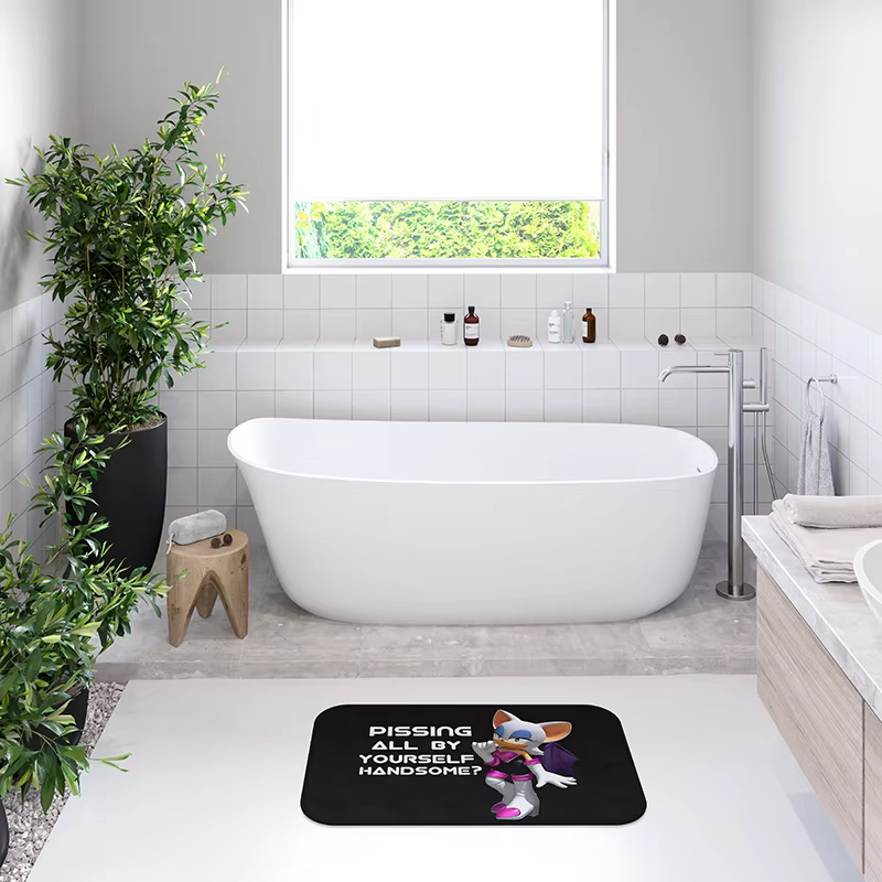 Tapis de salle de bain Gaslight Gatekeep Girlboss Pissing All By Bath Mat avec base antidérapante