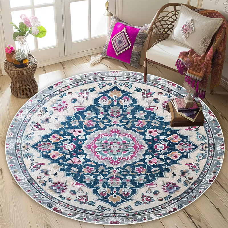 Tapis Rond Perse de Style Rétro