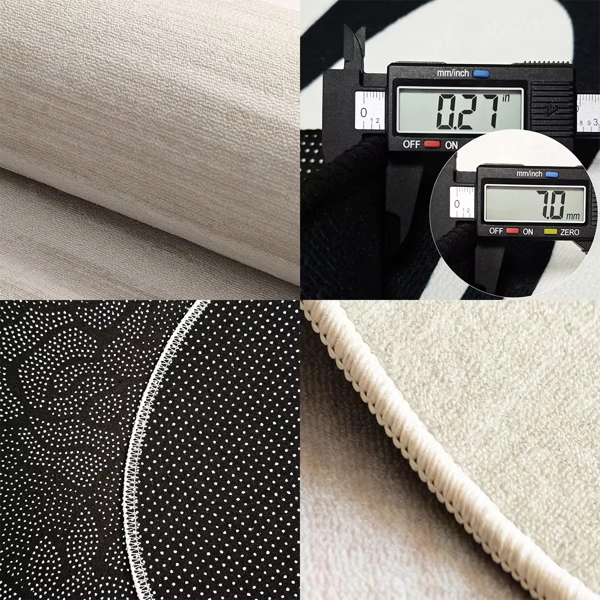 Tapis de sol de cuisine noir et beige à motif géométrique