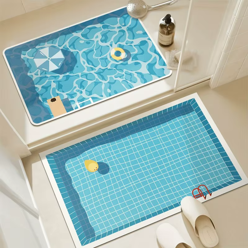 Tapis de sol antidérapant en caoutchouc pour salle de bain