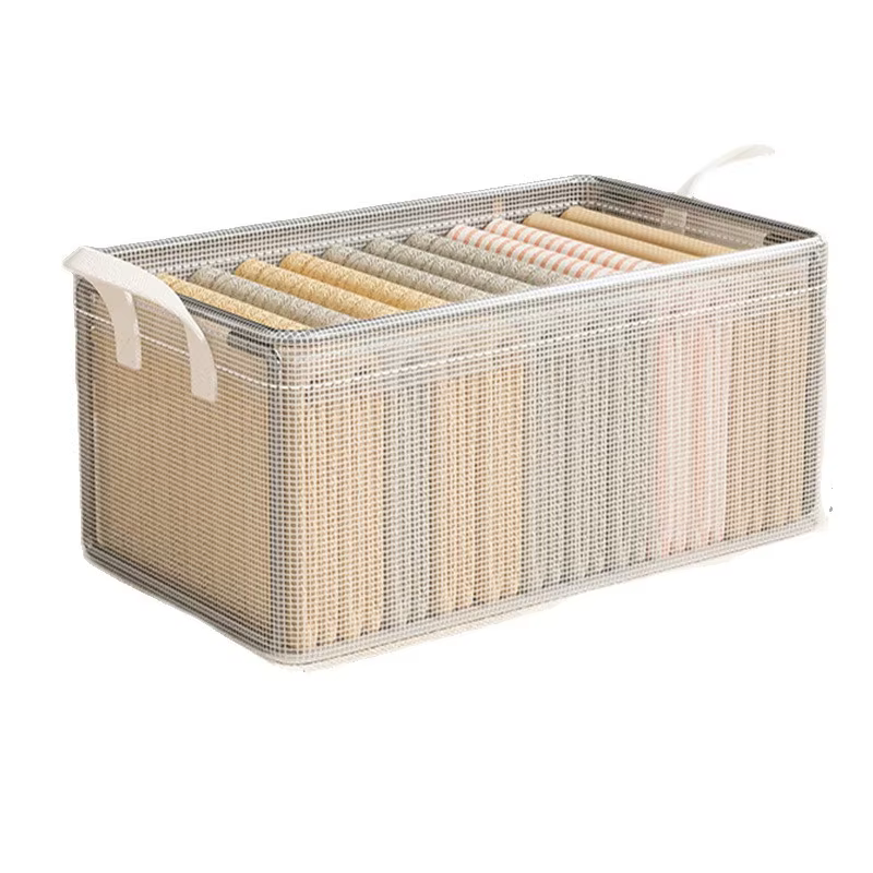 1 boîte de rangement transparente en PVC avec cadre en acier solide, imperméable, panier de rangement pour sous-vêtements, adapté à la maison et aux dortoirs