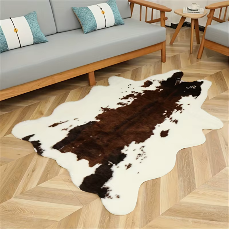 VIKAMA – tapis en peluche lavable imprimé zèbre