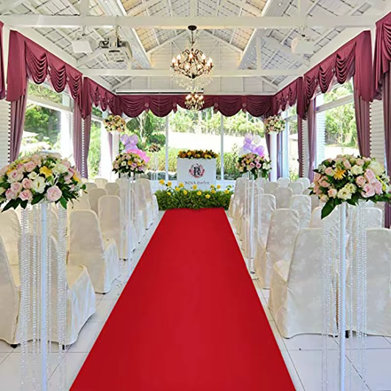 Tapis de mariage rouge longueur personnalisée