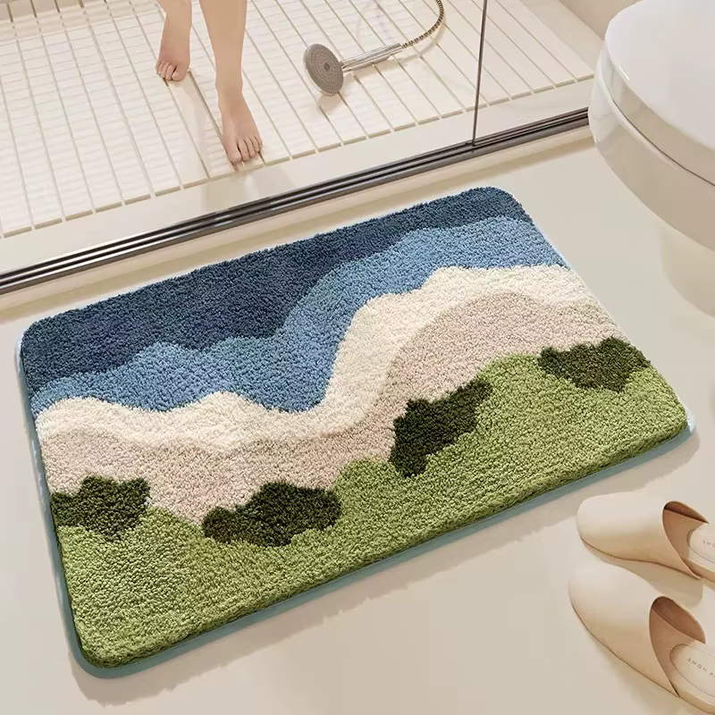 Tapis de salle de bain floqué de qualité supérieure