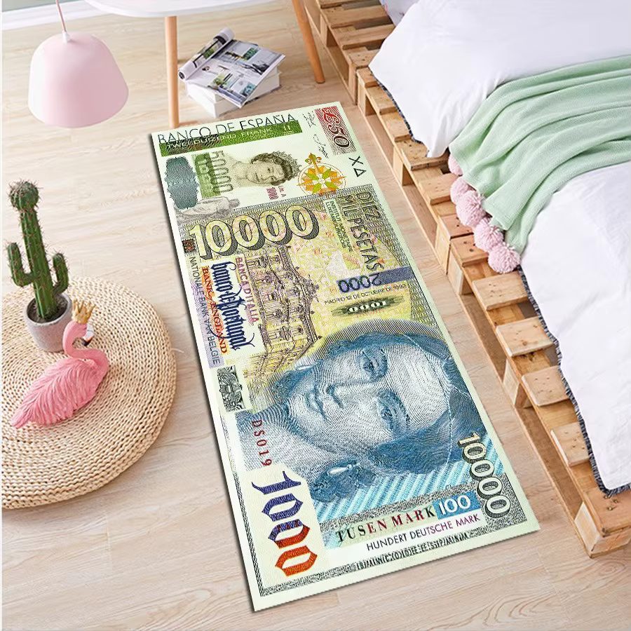 Tapis Euro Dollar pour chambre à coucher