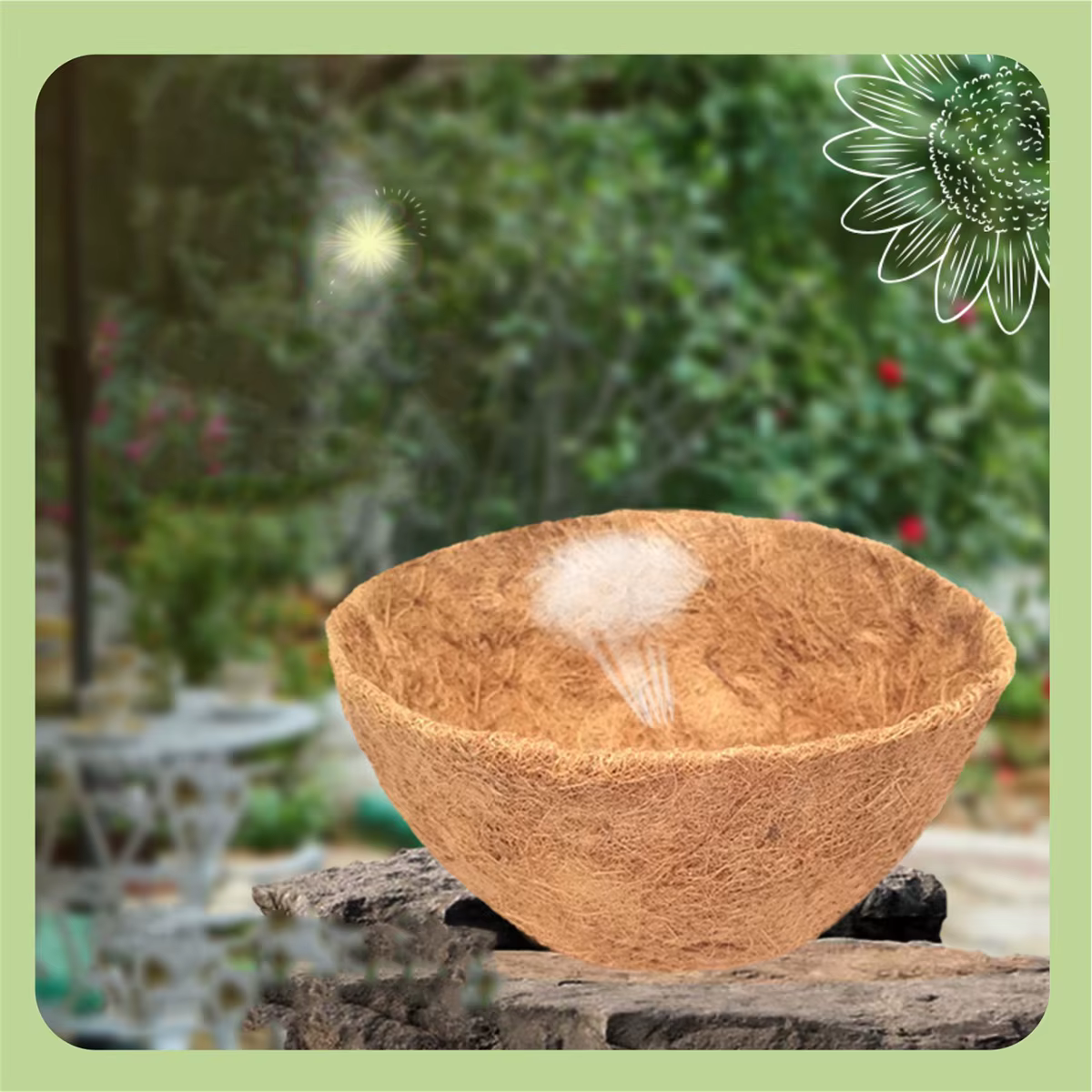 Tapis rond respirant en forme de palmier de coco