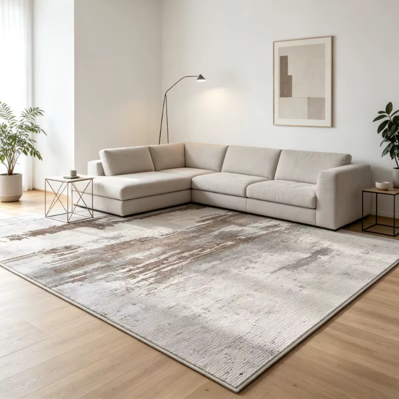 Tapis lavable de grande surface pour salon