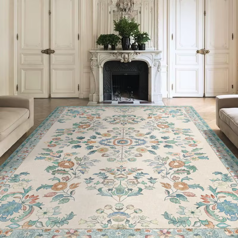 Tapis Vintage antidérapant pour décoration de salon européen