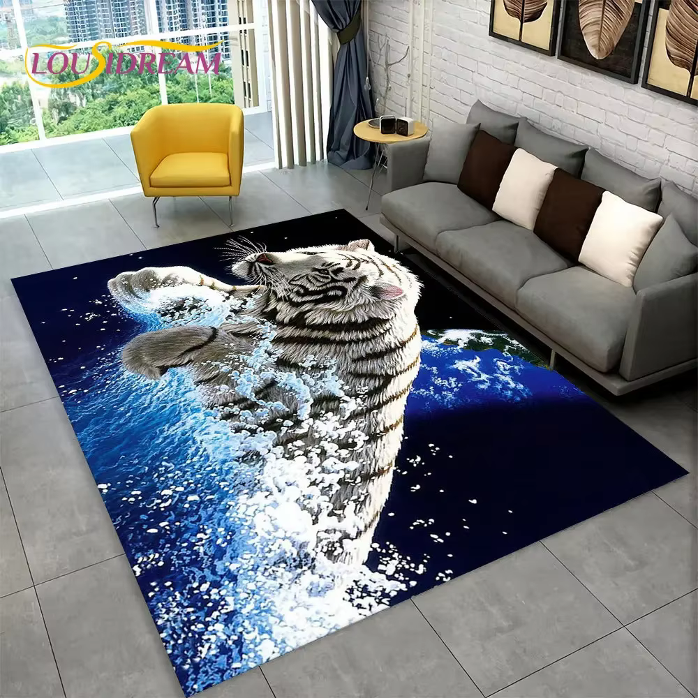 Tapis 3D tigre léopard guépard Lion loup
