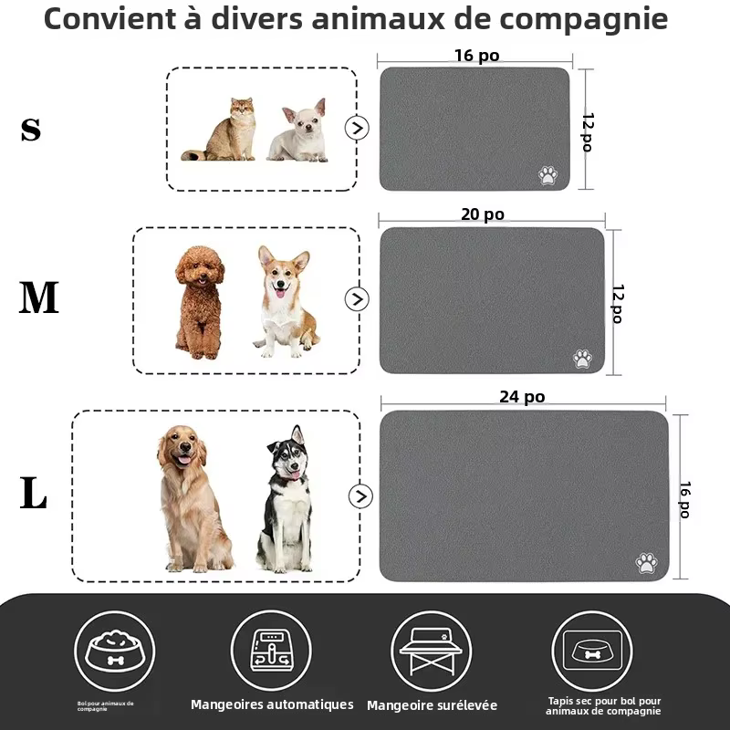 Tapis d'alimentation pour animaux de compagnie