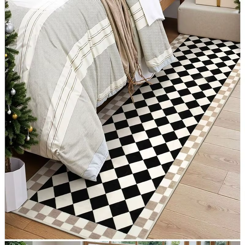 VIKAMA Tapis de couloir à carreaux vintage