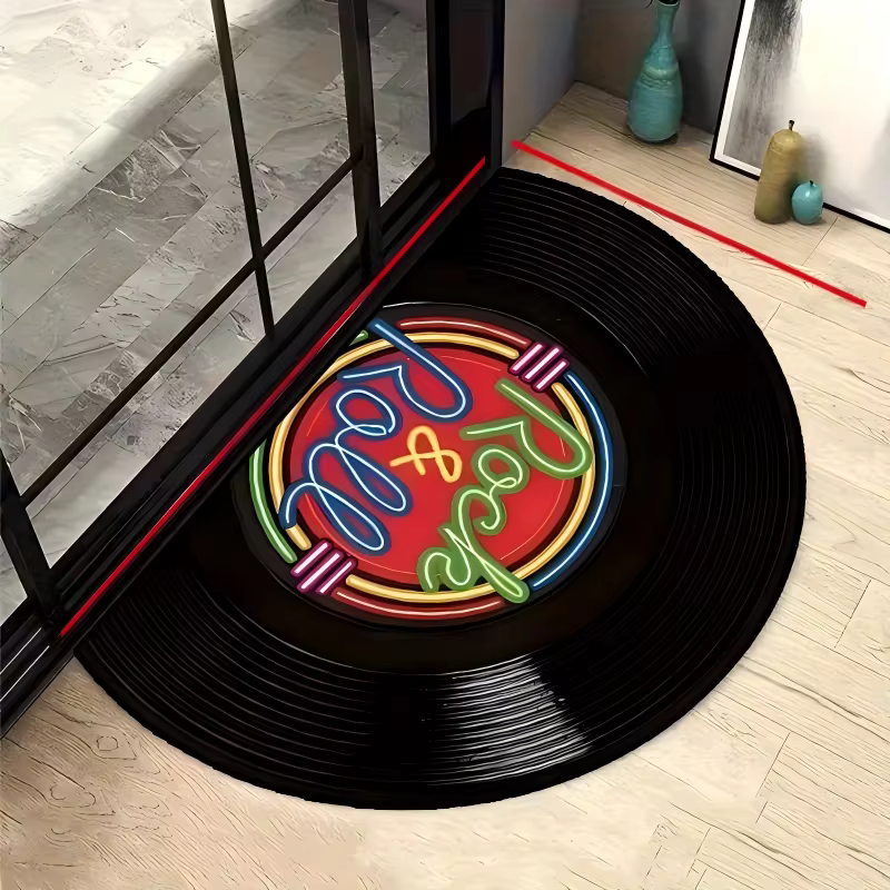 Paillasson semi-circulaire vintage en vinyle