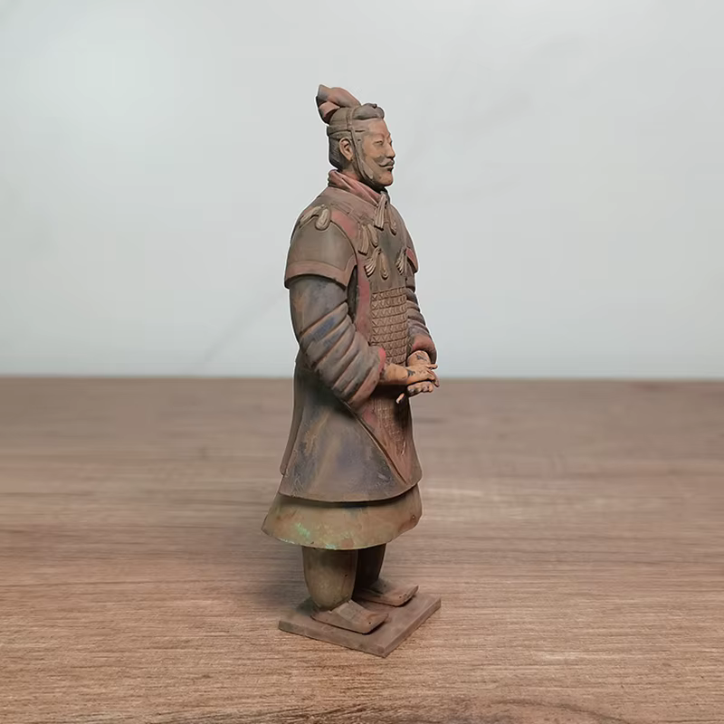 Ornements de Kokors et de chevaux en terre cuite peints à la main, mini modèle de bureau de la dynastie Qin chinoise, Sir Als