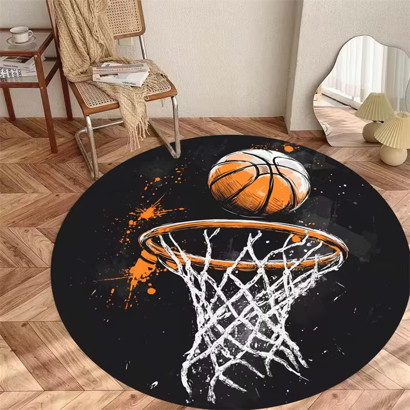Tapis de sol rond Graffiti Basketball Hoop Ball pour salon