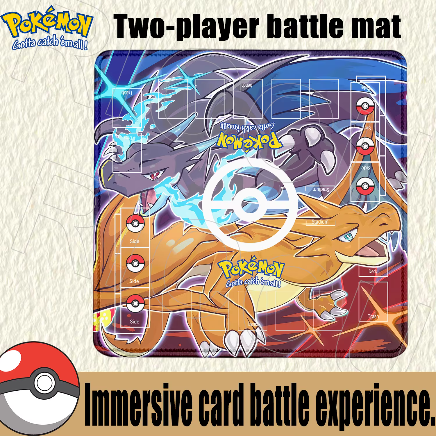 Tapis de bureau pour cartes de jeu Pokemon