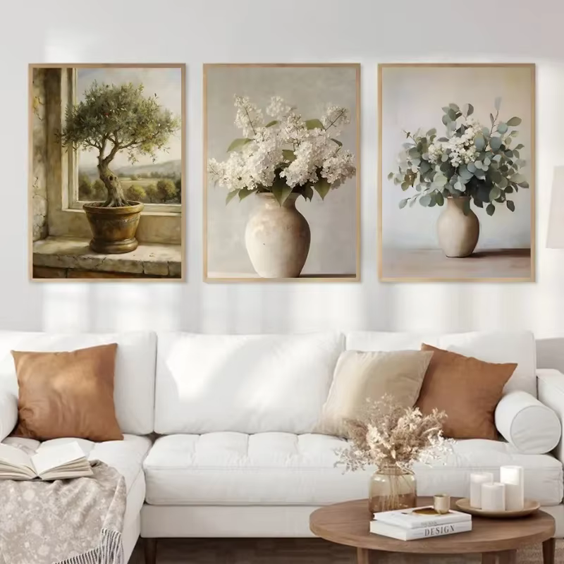 Blossom Magnolia Blueberry Branch Flower Lemon Olive Tree Poster Canvas Painting Print Wall Art Still Life Kitchen Home Decor