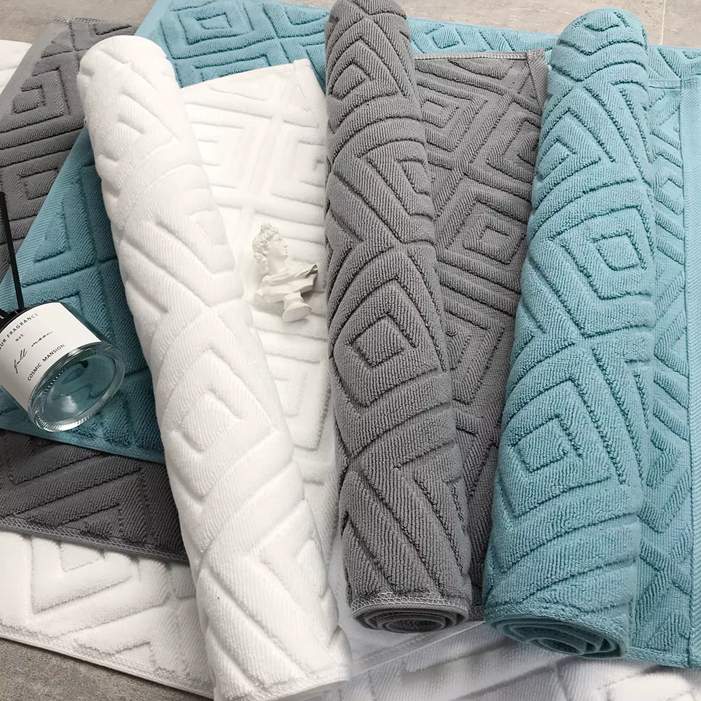 Inyahome-Tapis de serviette en coton blanc pour hôtel de luxe