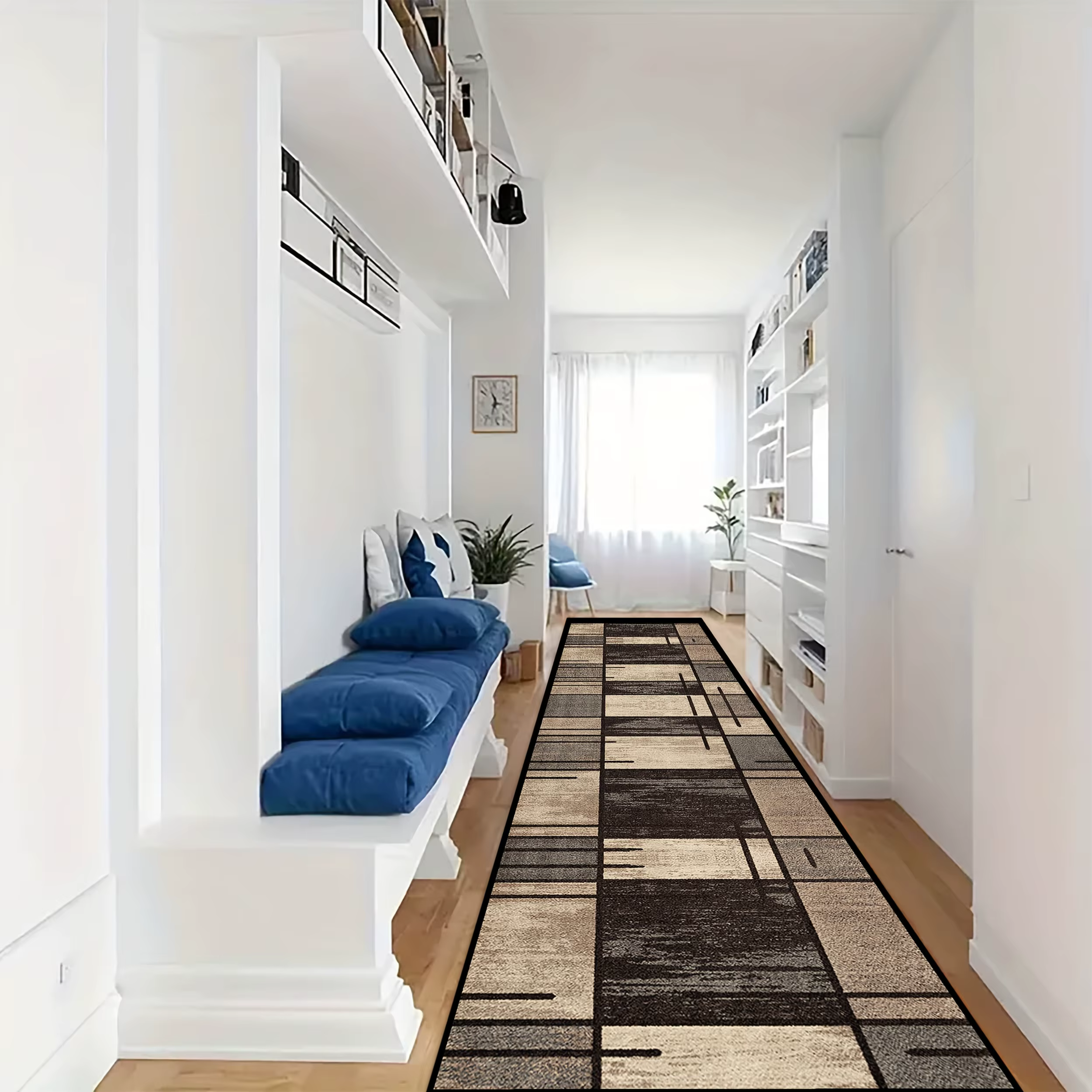 VIKAMA 1pc tapis de chemin de Style géométrique à carreaux Vintage