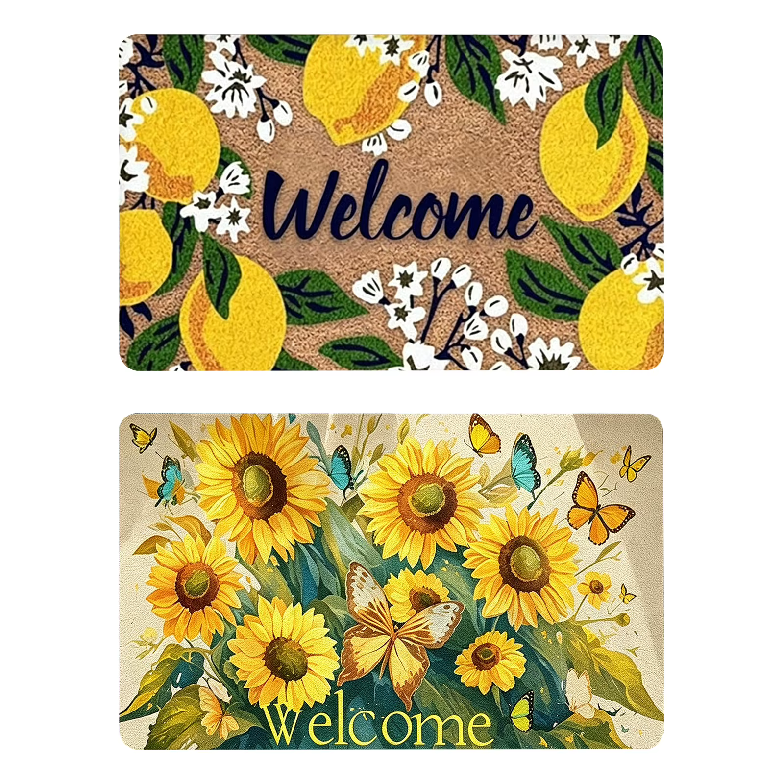 Tapis d'entrée intérieur imprimé citron
