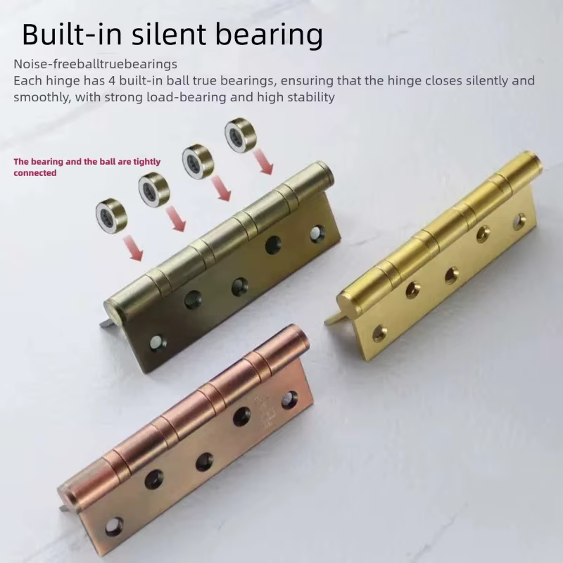 Charnière muette en acier inoxydable pour porte de chambre, roulements de 4 pouces, portes lourdes de 3mm d'épaisseur, forte charge, quincaillerie pour meubles Gemel