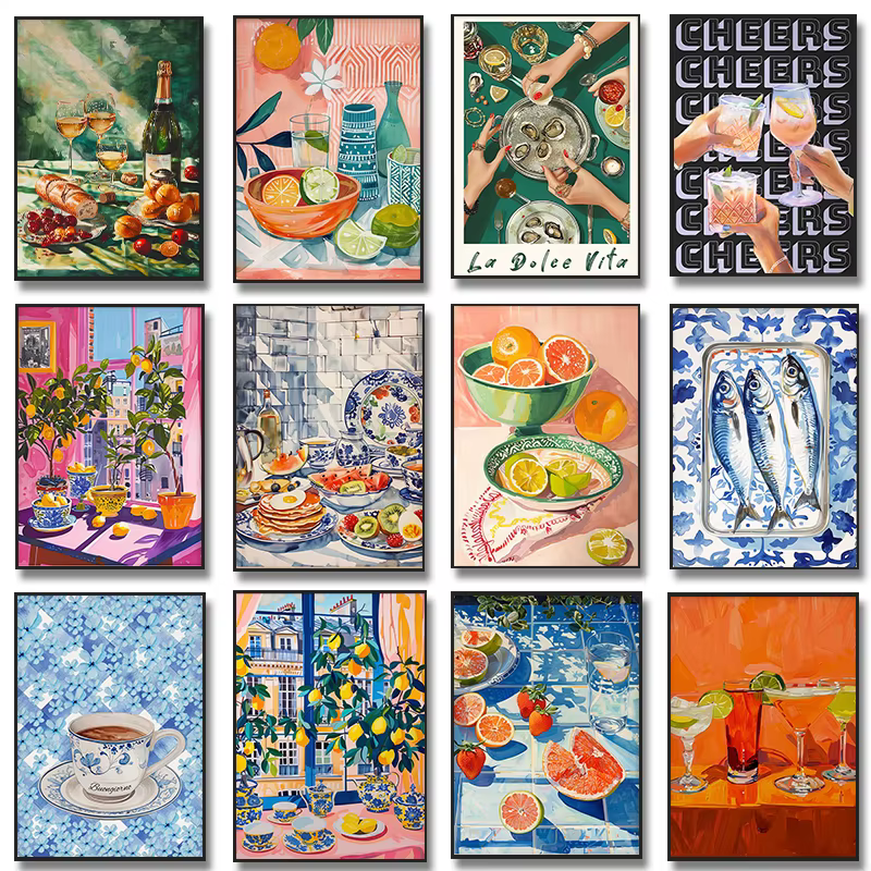 Affiche de décoration murale de cuisine imprimée Vintage