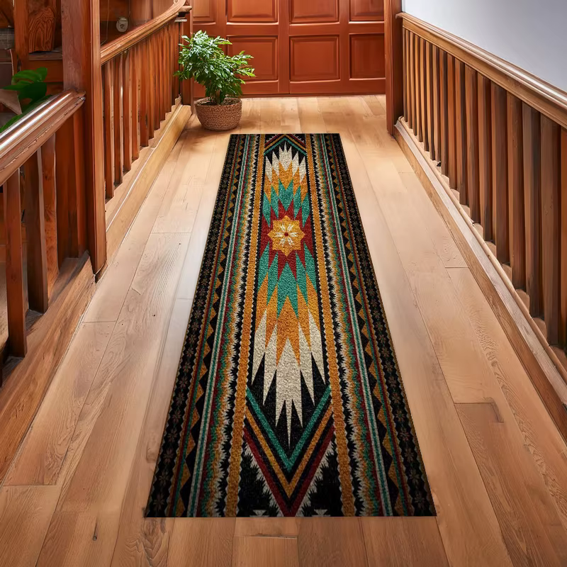 Tapis de couloir long style indien du Sud-Ouest