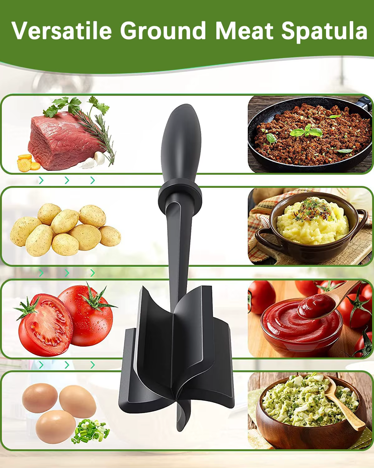 Hachoir à viande 1/2 pièce résistant à la chaleur, pilon à viande pour hacher et mélanger le bœuf haché et les hamburgers, outil de cuisine et ustensile pour brunir la viande