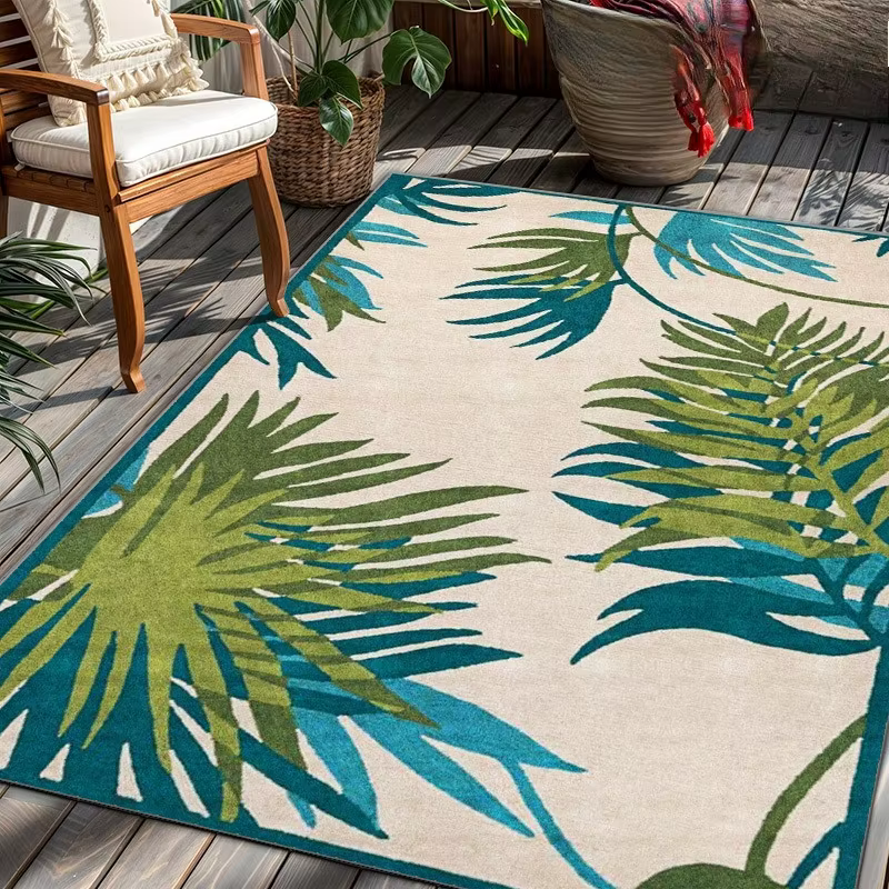 Tapis décoratif moderne à motif végétal