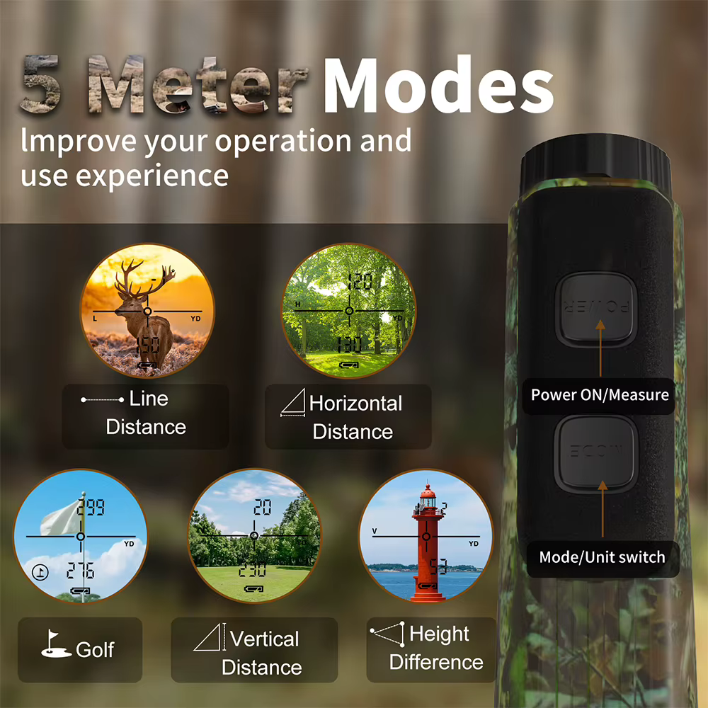Nouveau télémètre Laser de Camouflage chasse Golf télémètre Laser extérieur Rechargeable avec 5 Modes mètre