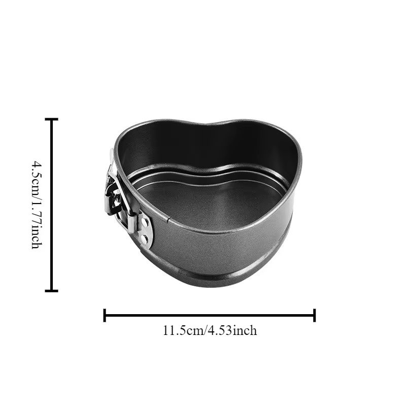 Moule à gâteau antiadhésif en forme de cœur, en acier au carbone, pour la maison, avec boucle inférieure vivante, outil de cuisson, 1 pièce