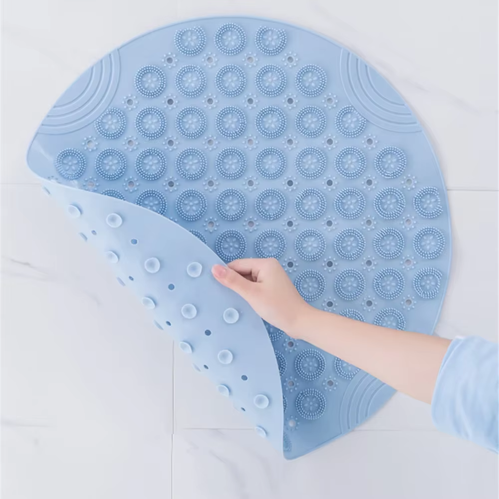 Tapis de bain rond avec trou de vidange