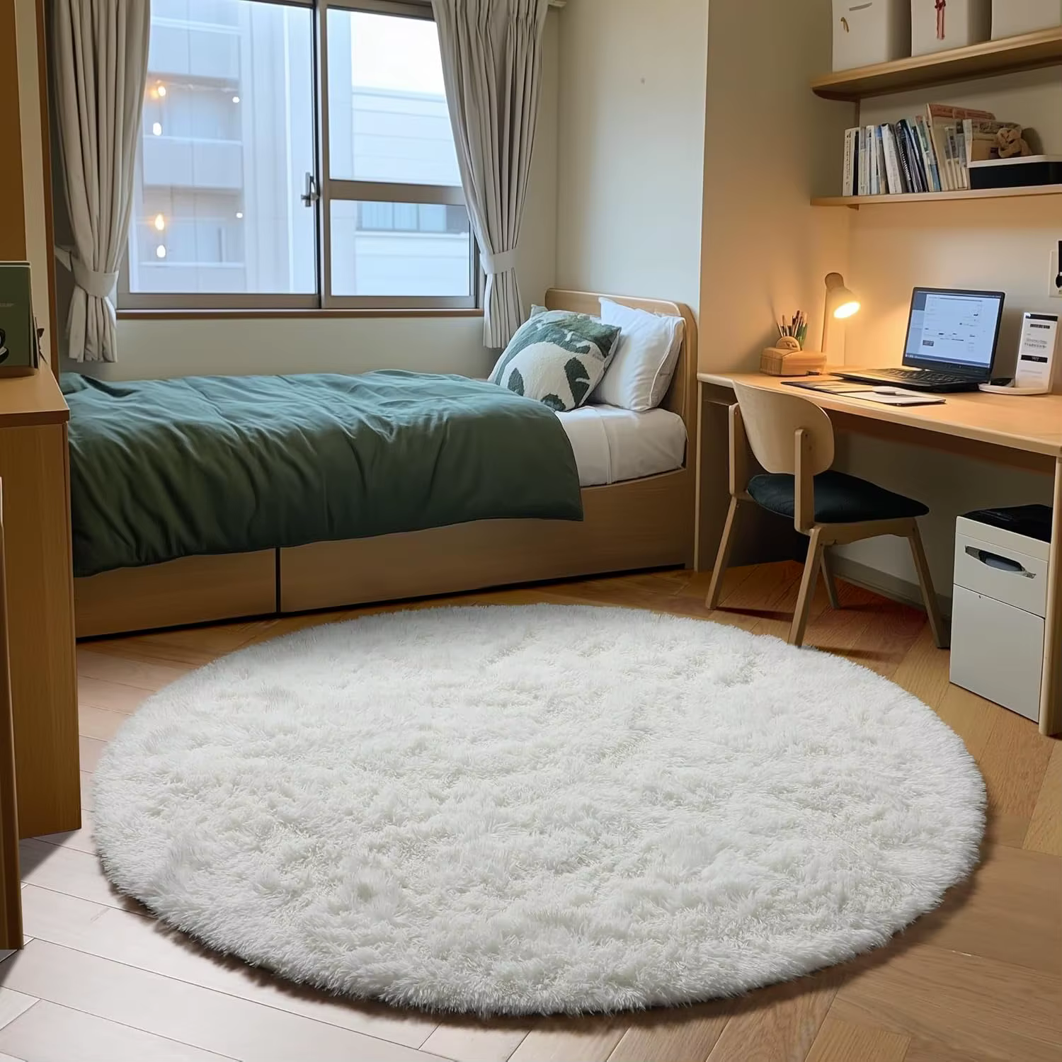 Tapis rond doux et soyeux pour salon