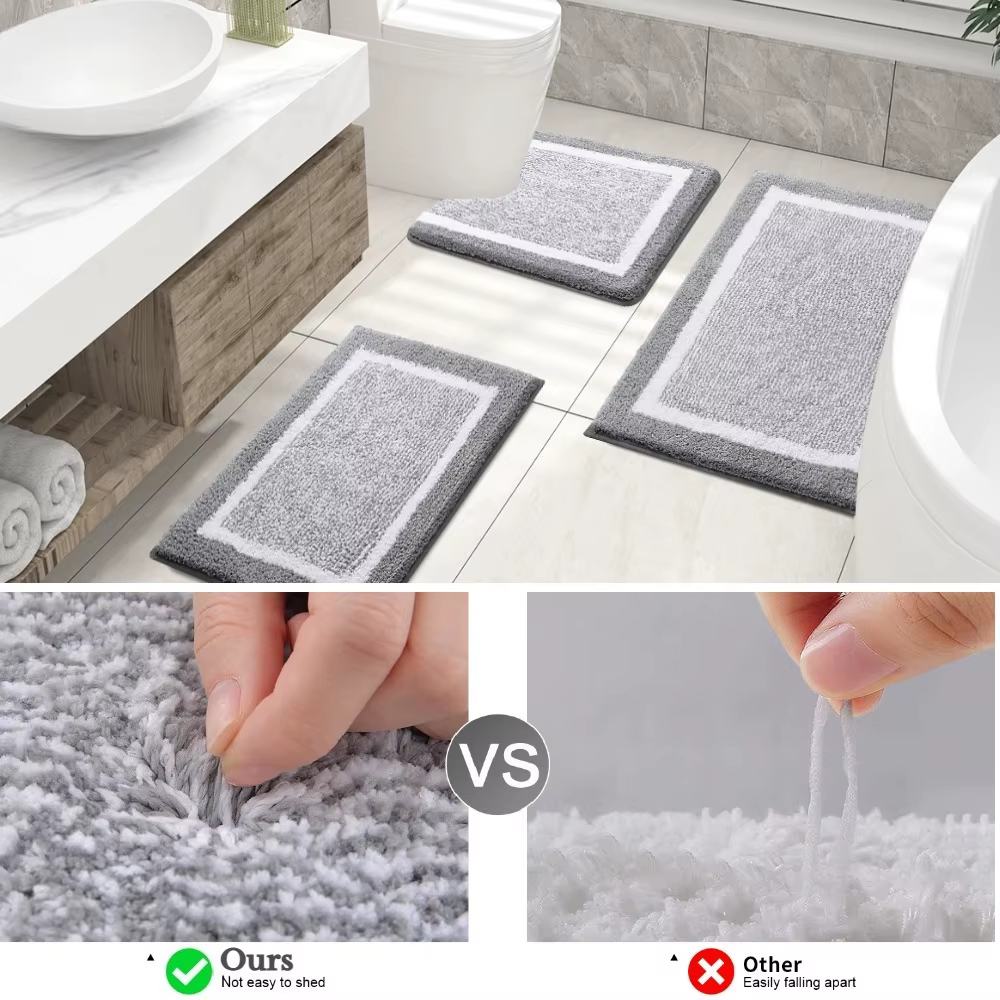 Tapis de salle de bain en microfibre moelleuse 50x60cm