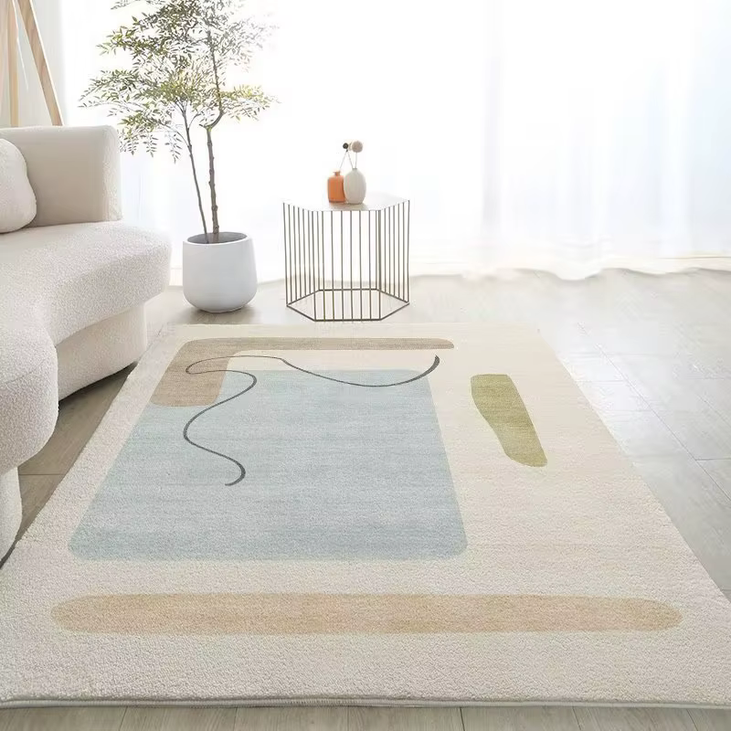 Tapis de Sol en Peluche Blanc Doux et Confortable