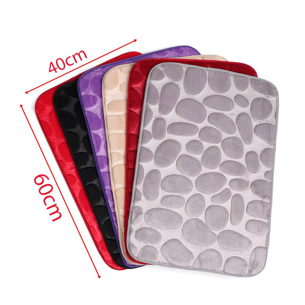 Tapis de bain antidérapant, 40x60cm, galets souples, pour salon, paillasson de salle de bain