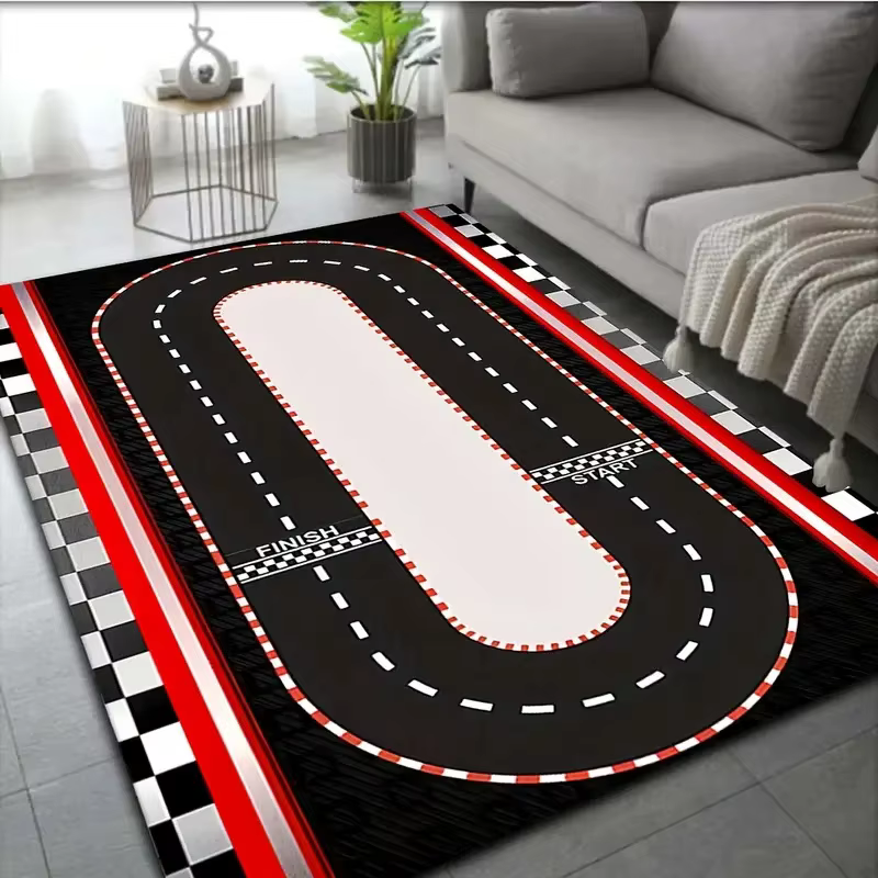 Tapis de luxe en forme d'échiquier noir et doré, à carreaux de haute qualité, avec motif de pièces d'échecs classiques, cadeau Unique pour salle de jeu