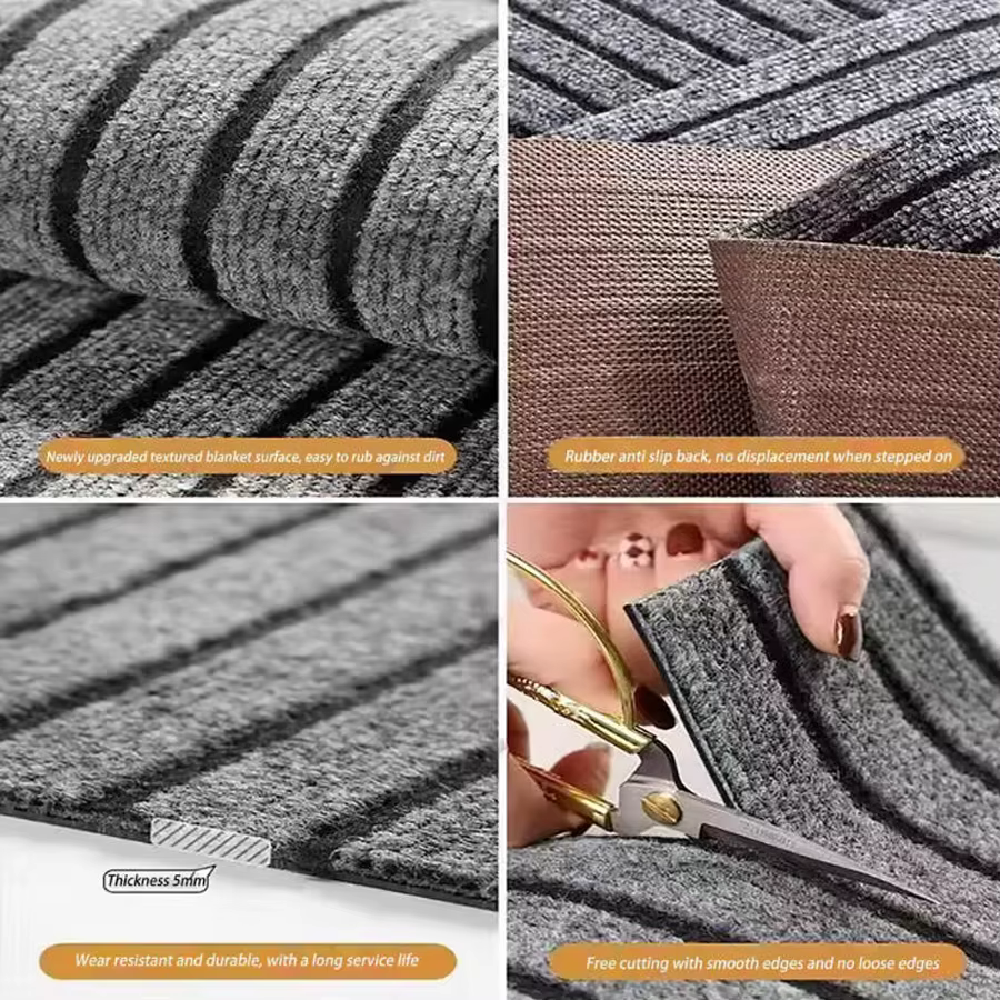 Tapis rayé classique pour porte