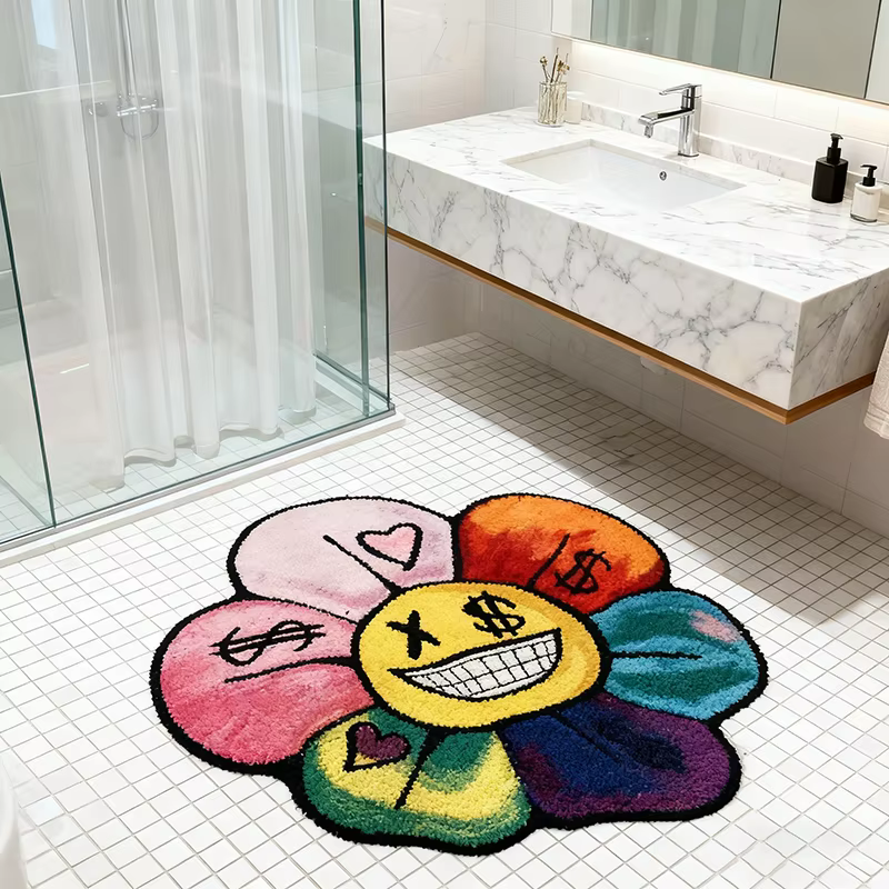 Tapis tournesol avec yeux en signe de dollar