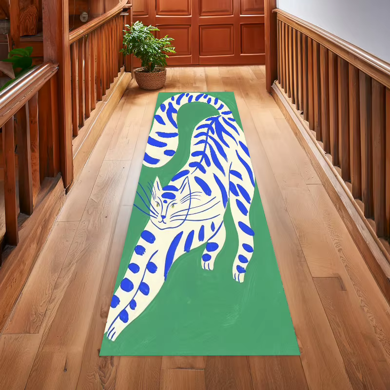 Tapis long à imprimé tigre