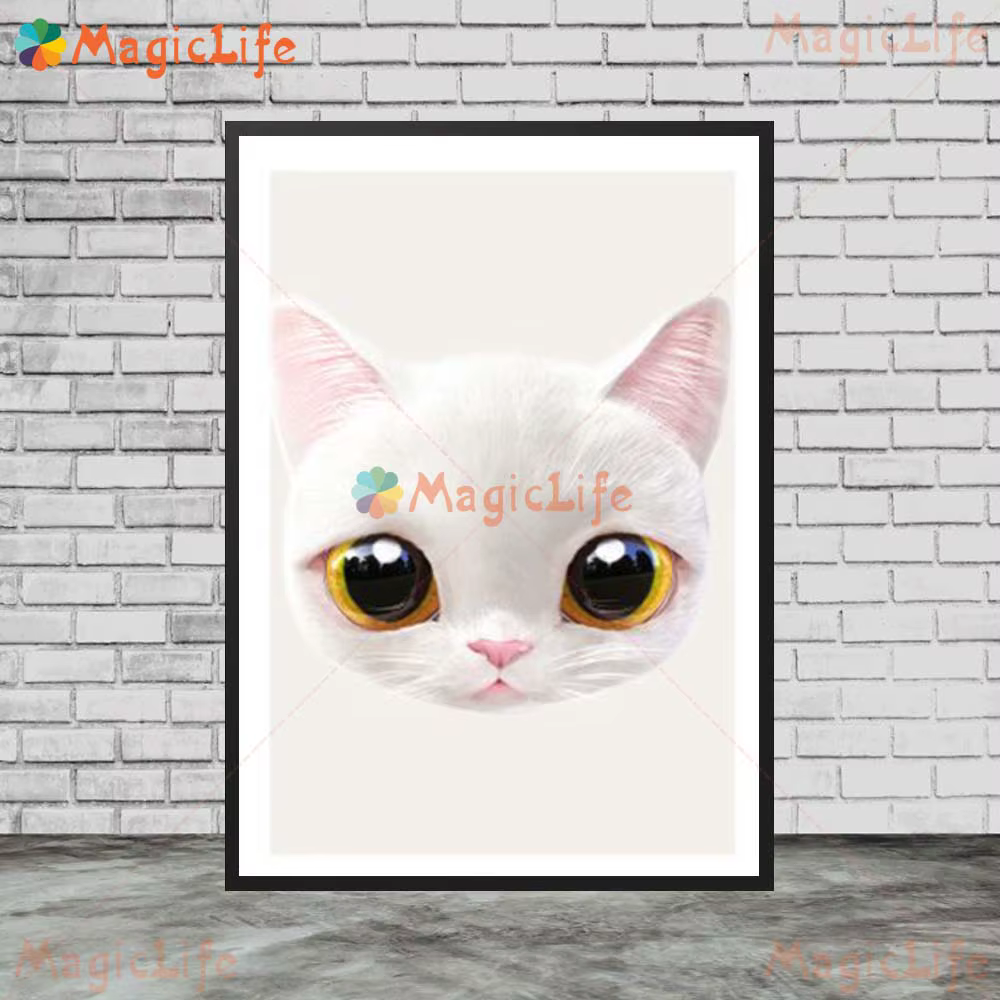Affiche nordique de dessin animé bébé chat Animal pépinière, toile d'art mural, peinture murale, images pour salon, décoration de maison, sans cadre