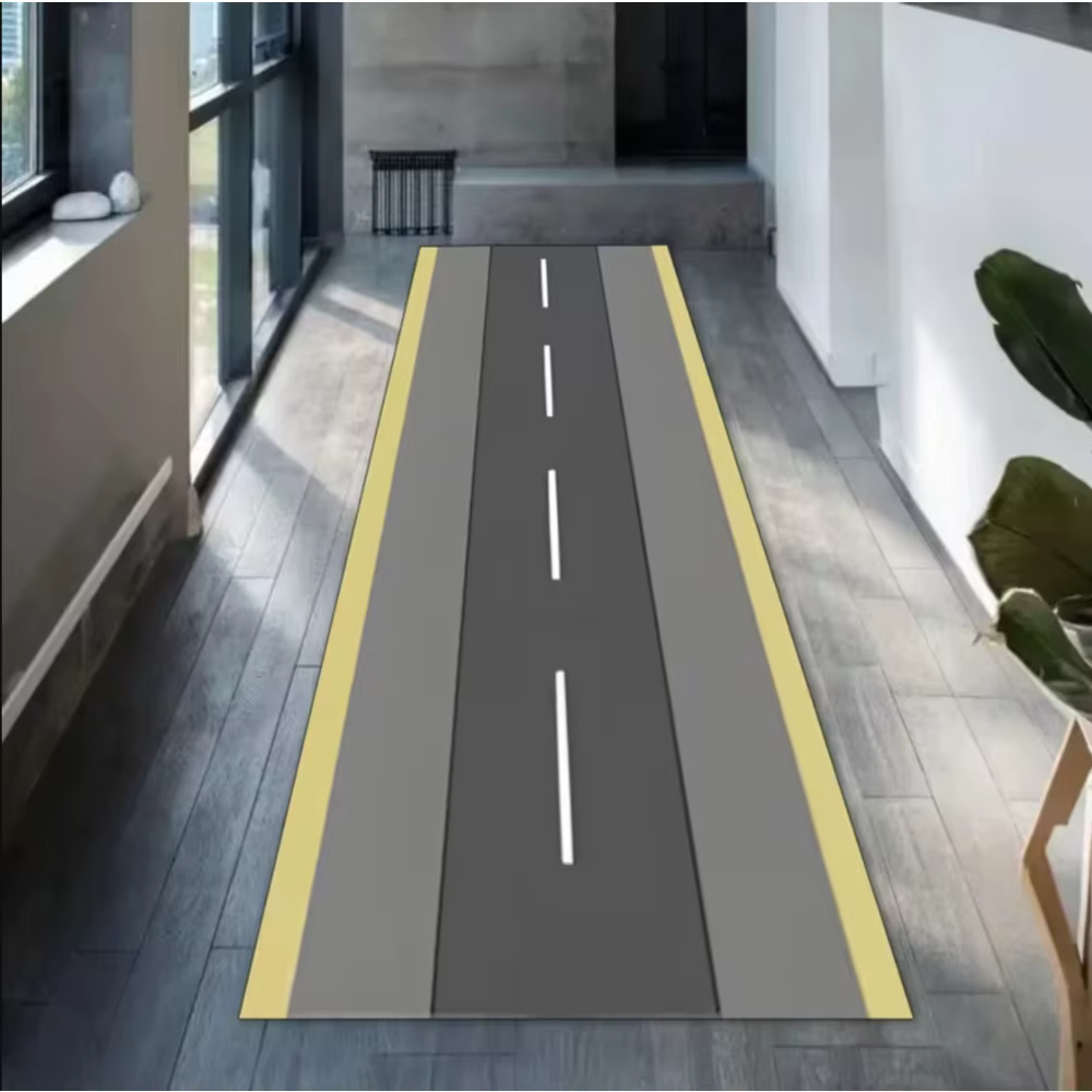Les tapis sur le thème de l'aéroport sont antidérapants