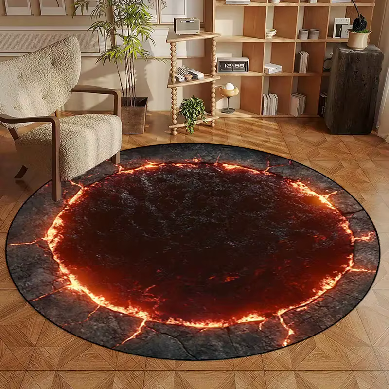 Tapis rond – Tapis de sol imprimé piège profond pour entrée