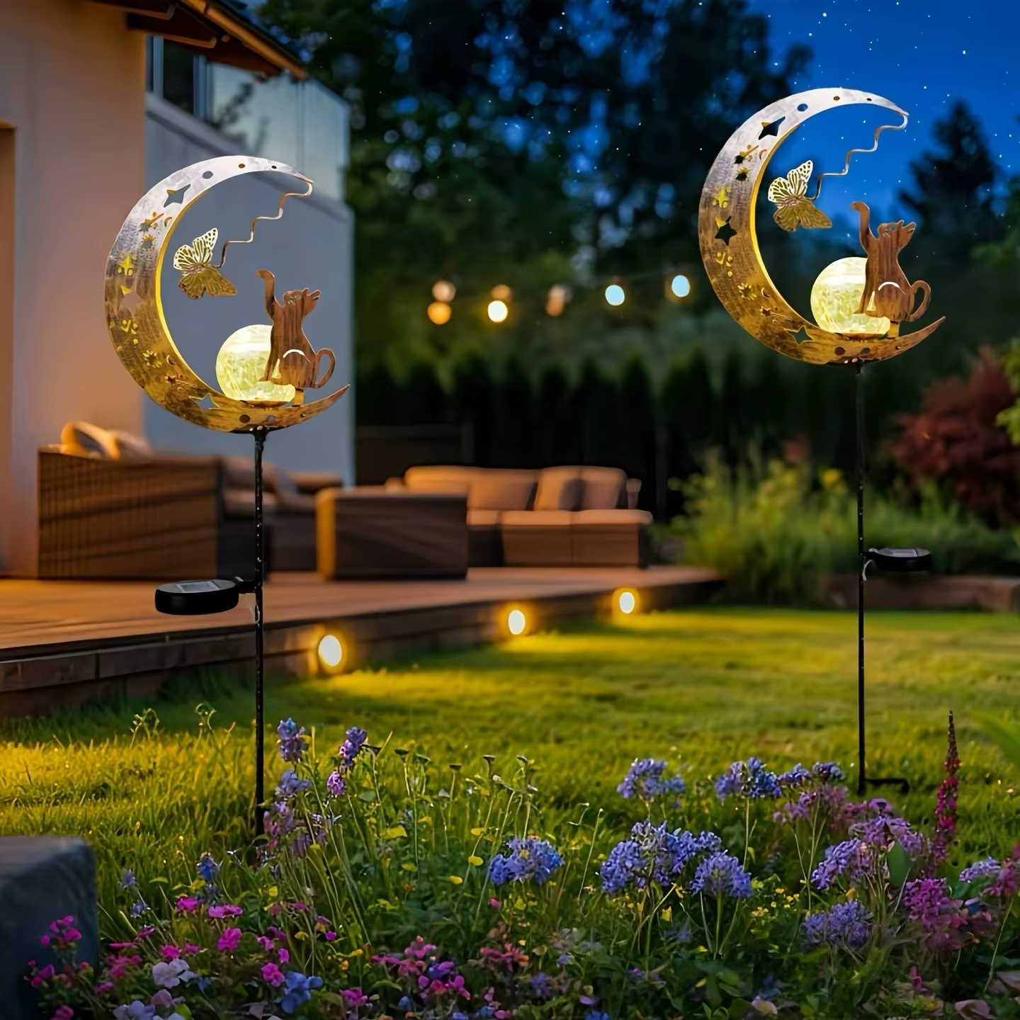 Éclairage solaire extérieur pour aménagement paysager, éclairage d'ambiance extérieur blanc chaud, décoration de sentiers, de terrasses et de jardins, camping, mariage